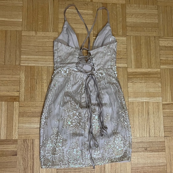 Showpo Glittering Gold Mini Dress - Picture 2 of 7